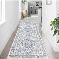 Runner Rug 2×8, Vintage Boho Rug,Ultra-Soft Low Pile, Washable, Non Slip,Stain Resistant Printed Carpet