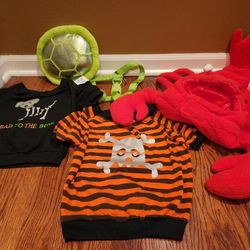 Dog Costume~Halloween (4)+Harness (1)+BONUS Christmas Reindeer Cap/Hat (1)