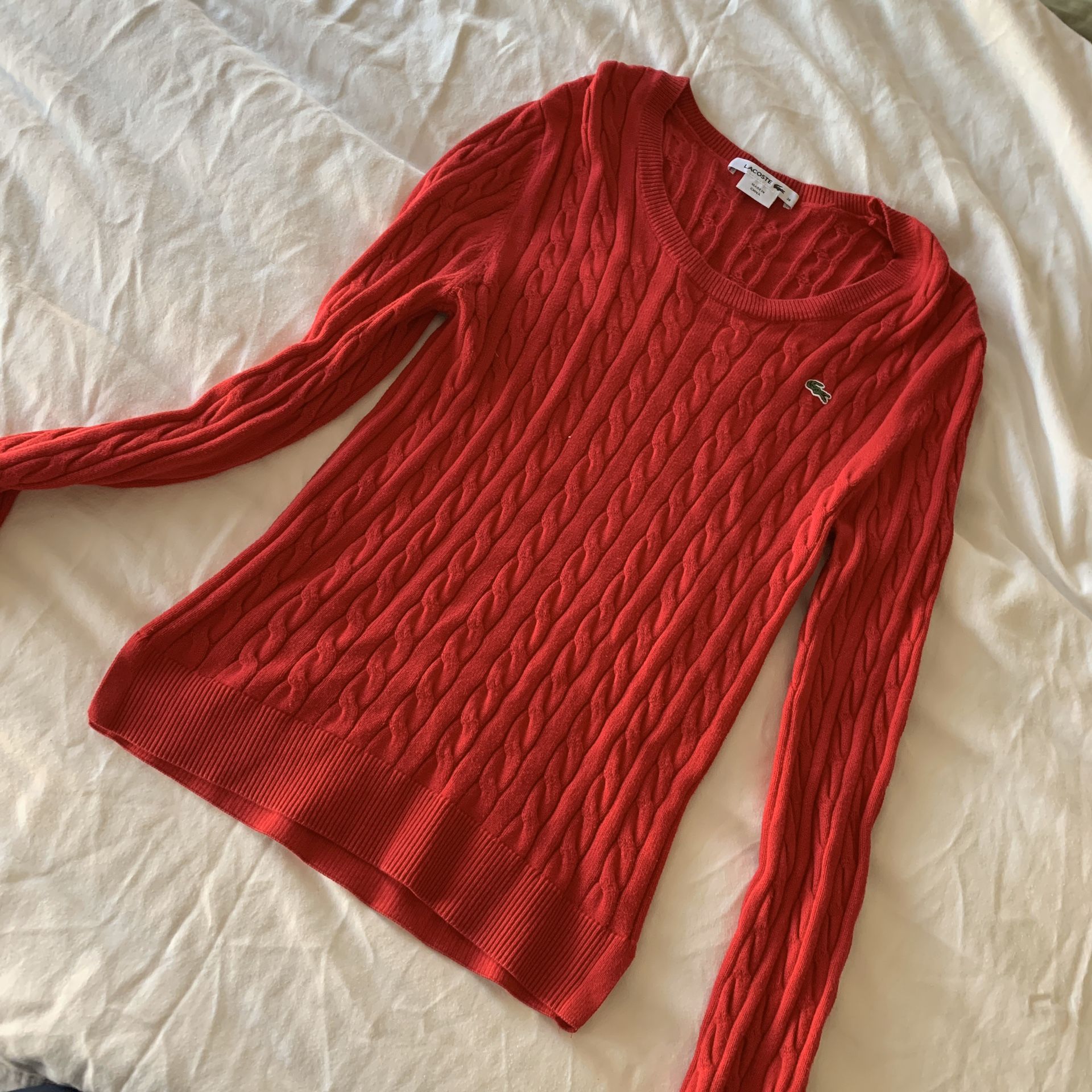 Women’s Lacoste cable knit sweater