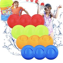 Brandnew  Water Balls 12 Pack Reusable Quick Fill Water Balloons Bombs Splash Soaker Ball Summer Outdoor Indoor Water Fight Toy for Kids Backyard Pool