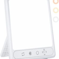 UV-Free 10000 Lux Light Sun Therapy Lamp Touch Control White 9.4
