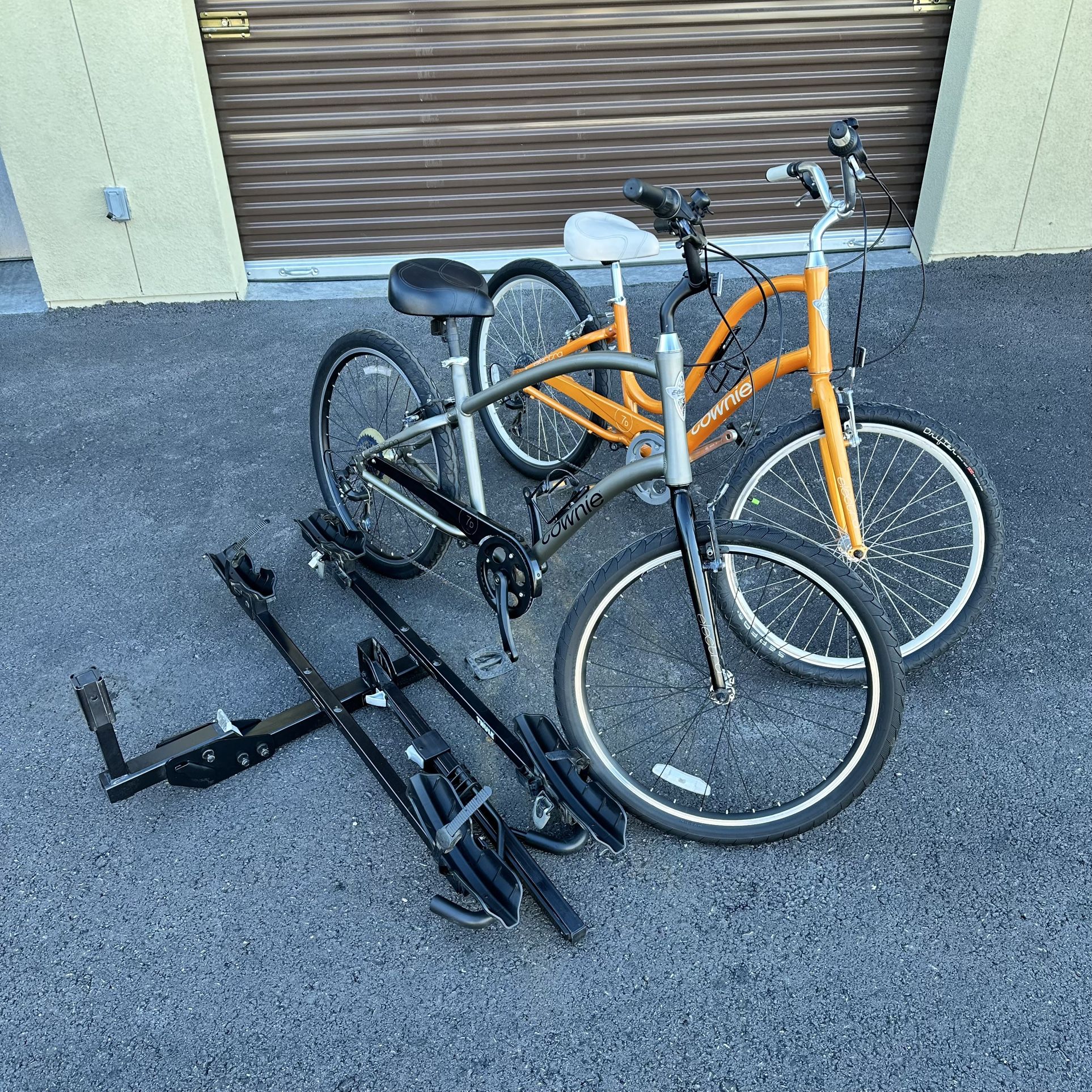 PACKAGE: 2x Townie Electra bikes with Thule dual bike carrier