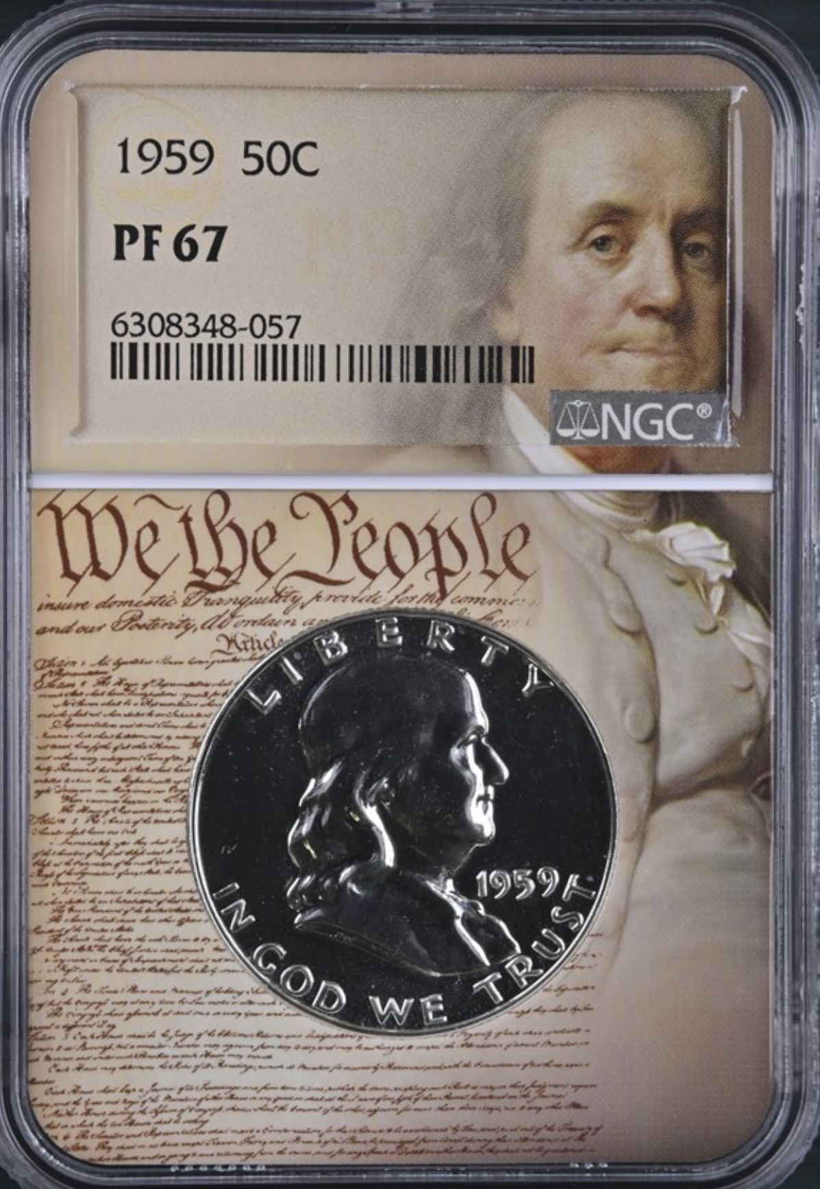 1959-P Silver Proof Franklin Half Dollar 50c NGC PF67 Special Label