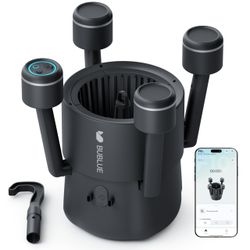 F10 Robotic Surface Skimmer Pool Cleaner Powerful Suction Dual Motor 5L Filter App Control Black