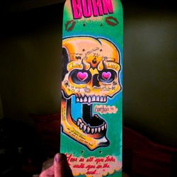 Born Loser Hand Painted Skate Board Display Deck Art Work - Graffiti Street Art Tattoo Ink