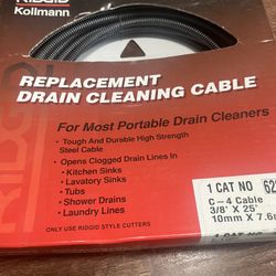 Rigid Replacement Drain Cleaning Cable