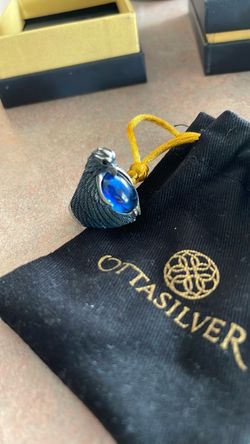 Ottasilver Eagle Pendant with Blue Stone