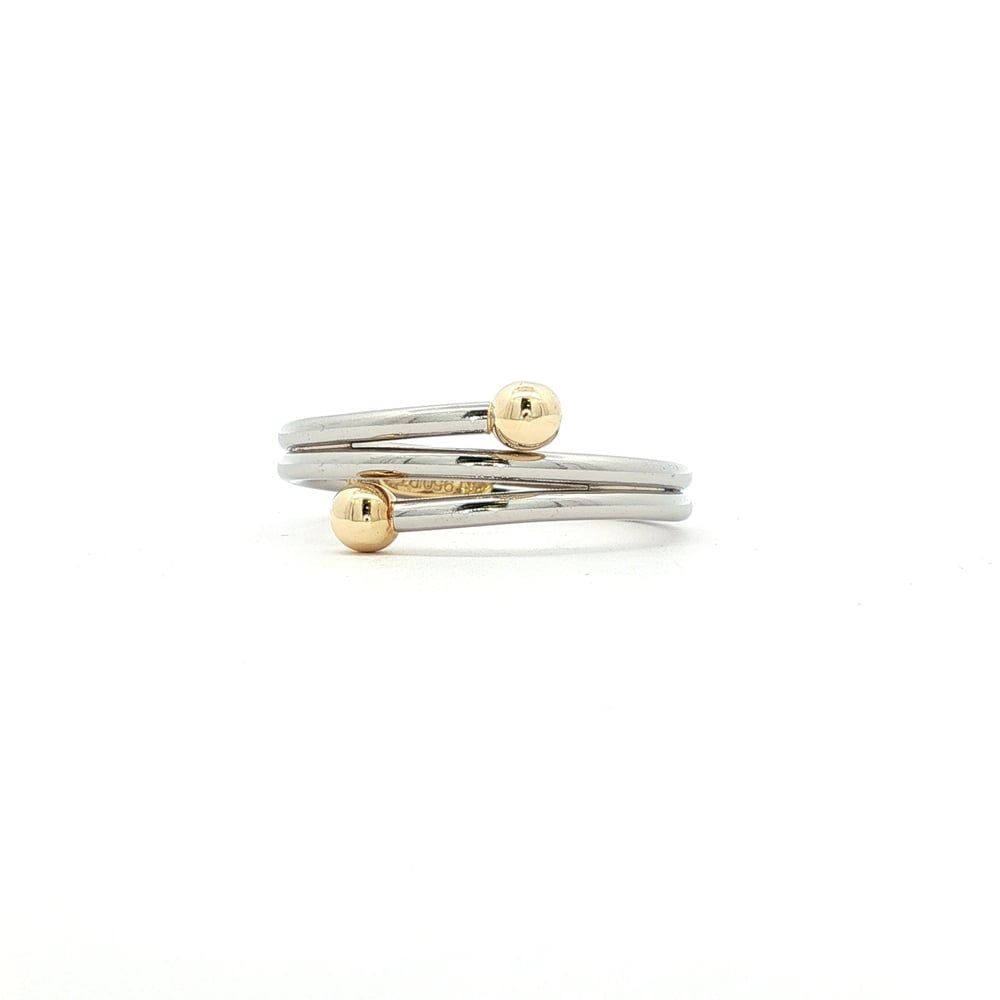 Ladies Platinum w/ 18k Accent Wraparound Coil Design Ring Size 7 11054639
