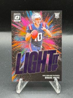 2024 Donruss Optic Light It Up Purple Prizm #7 Drake Maye RC #1/25