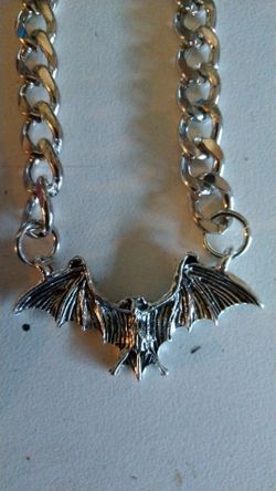 Silver Bat Necklace 