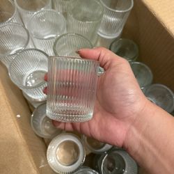 Glass votive candleholders (59) tall & (59) small sizes