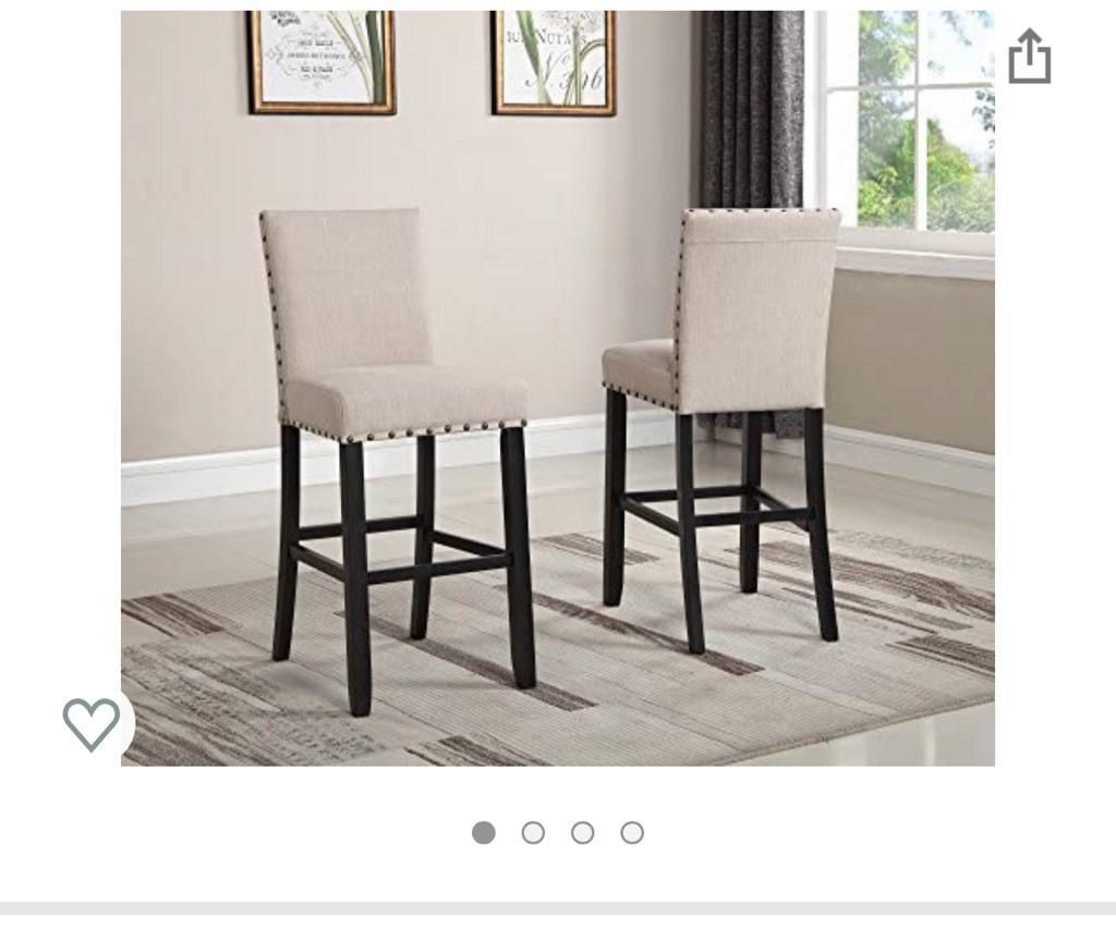 Roundhill Furniture Biony Dining Chair, Set of 2, Tan