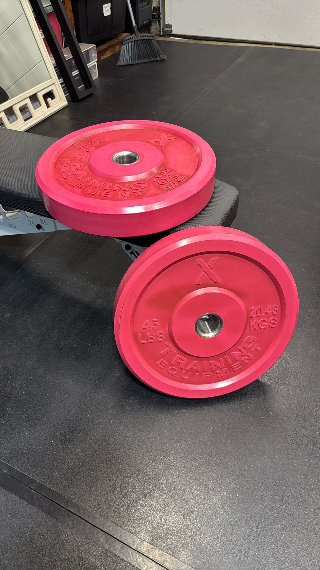 Pink Bumper Plates 45lb pair