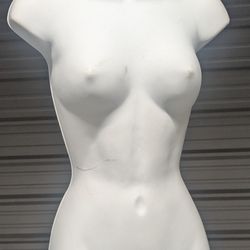 Hanging mannequin torso, waterfall clothing rack prices vary