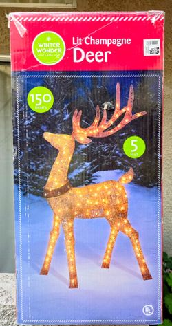Winter Wonder Lit Champagne Deer Christmas Decoration