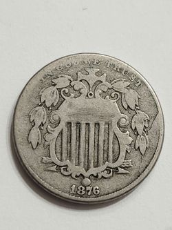 1876 Shield Nickel / Antique U.S Coin
