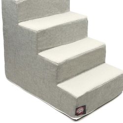 Majestic Pet - Portable pet ladders soft sherpa foam step steps for dogs and cats ramp for puppies and kittens perfect for bed and sofa