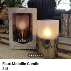 Faux Metallic Candle