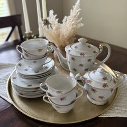 Vintage Fine China "Spring Rose" Tea Set 