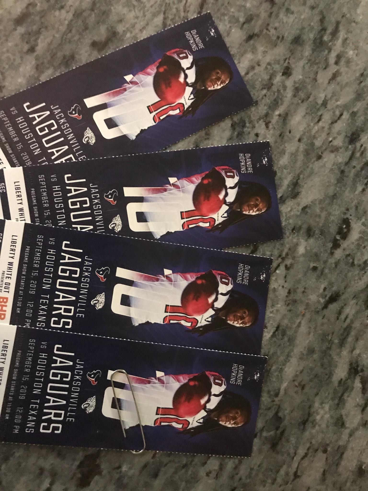 $60 ea front seat 139/DD/1-4 seat 4 tickets