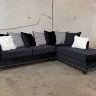 Velvet Black Sectional 