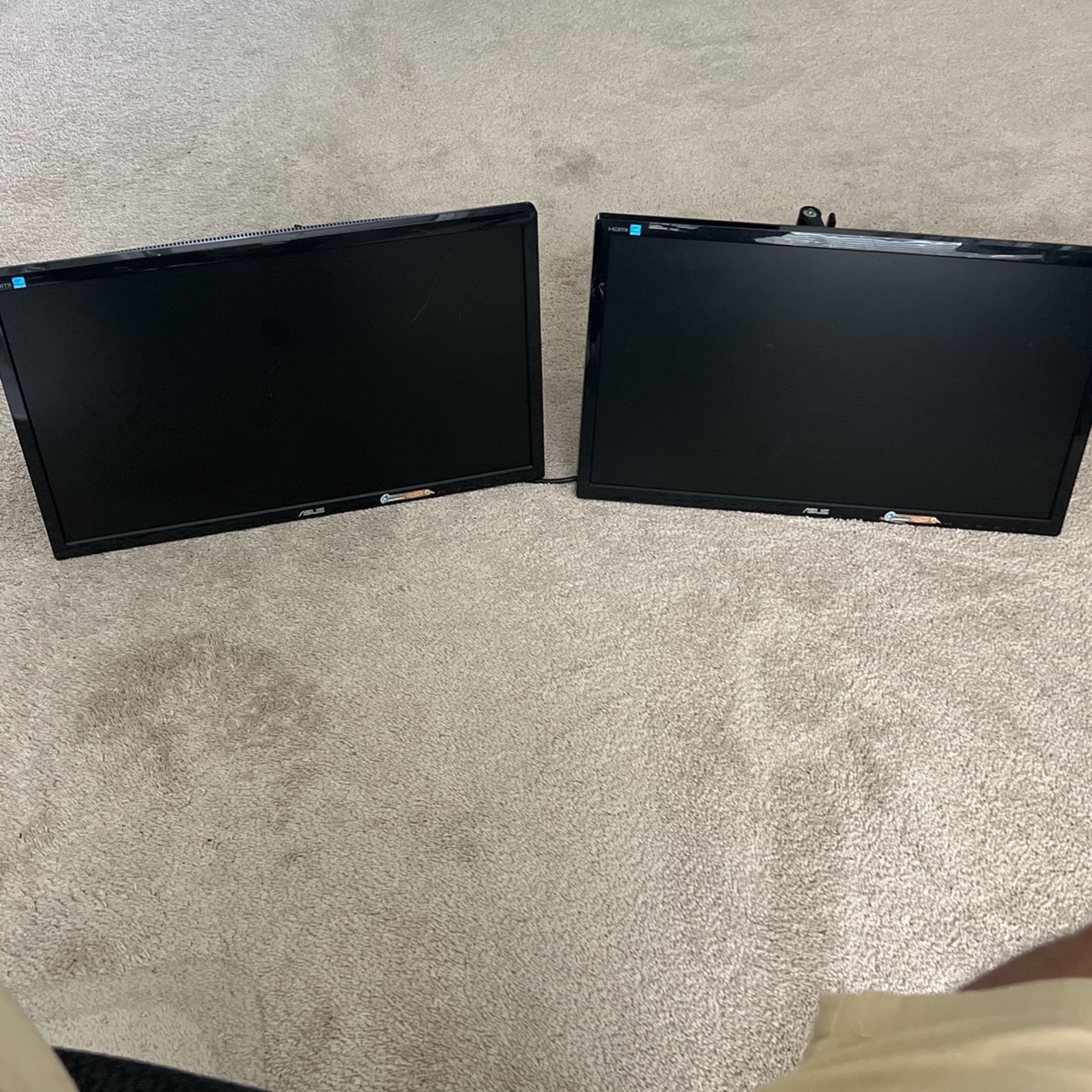 $50 Two 24” Computer Monitors, HDMI, VGA, DVI