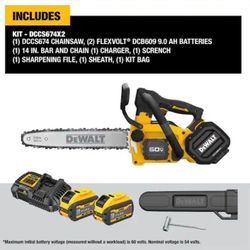 DEWALT
FLEXVOLT 60V MAX 14 in. Cordless Battery Powered Top Handle Chainsaw Kit with (2) FLEXVOLT 3 Ah Batteries & Charger