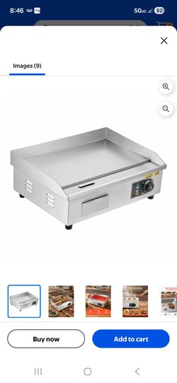 Commercial Electric Griddle 21x12, 3200W Adjustable Temp Griddle, Stainless Steel Flat Top Grill with Spatulas & Brushes for Pancake, Steak, Restauran