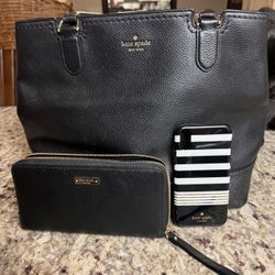 Black Kate Spade purse and wallet/ Clutch