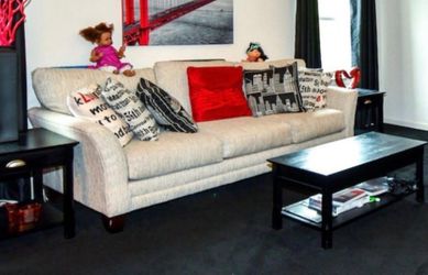 SOFA, CHAIR AND TABLE SET