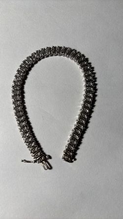Sterling silver tennis bracelet with diamonds