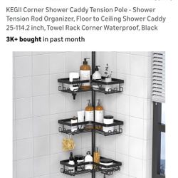25-114.2" Corner Shower Caddy  Tension Rod
