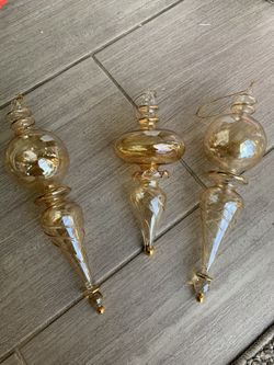 Vintage large glass cone Christmas ornaments