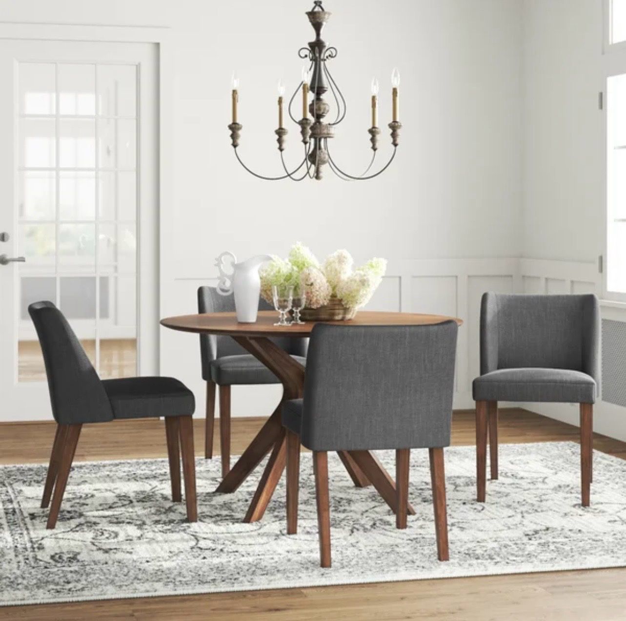 Luxury Wayfair Round Solid Wood Dining Table Set With 4 Chairs