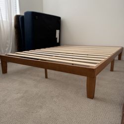 12inch solid wood Queen platform bed frame 