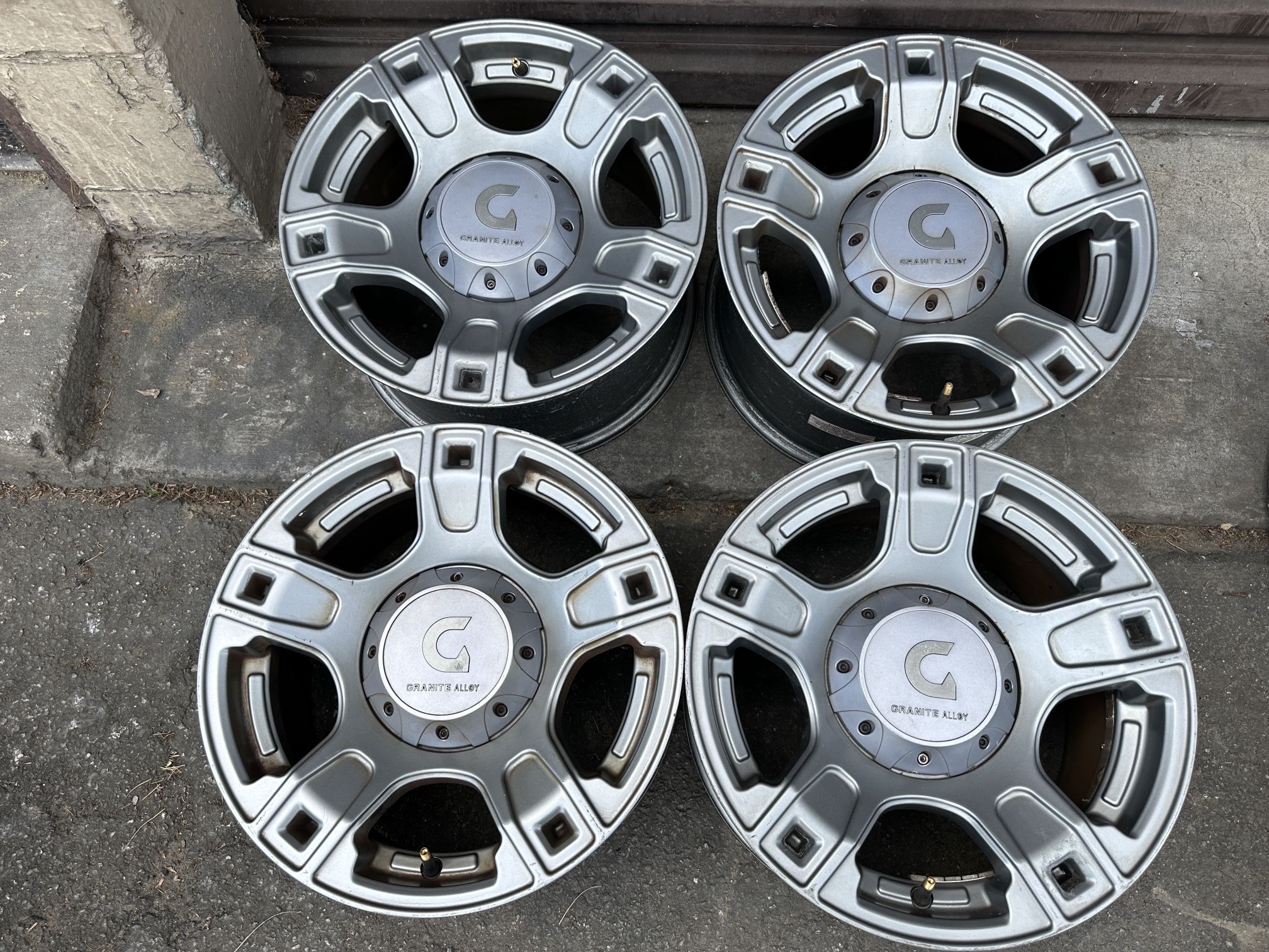 Granite alloy 16x8 inch Aluminum wheels 6 lug chevy toyota nissan