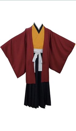 Tsugikuni Yoriichi Red Kimono Party Full Set Cosplay Costume