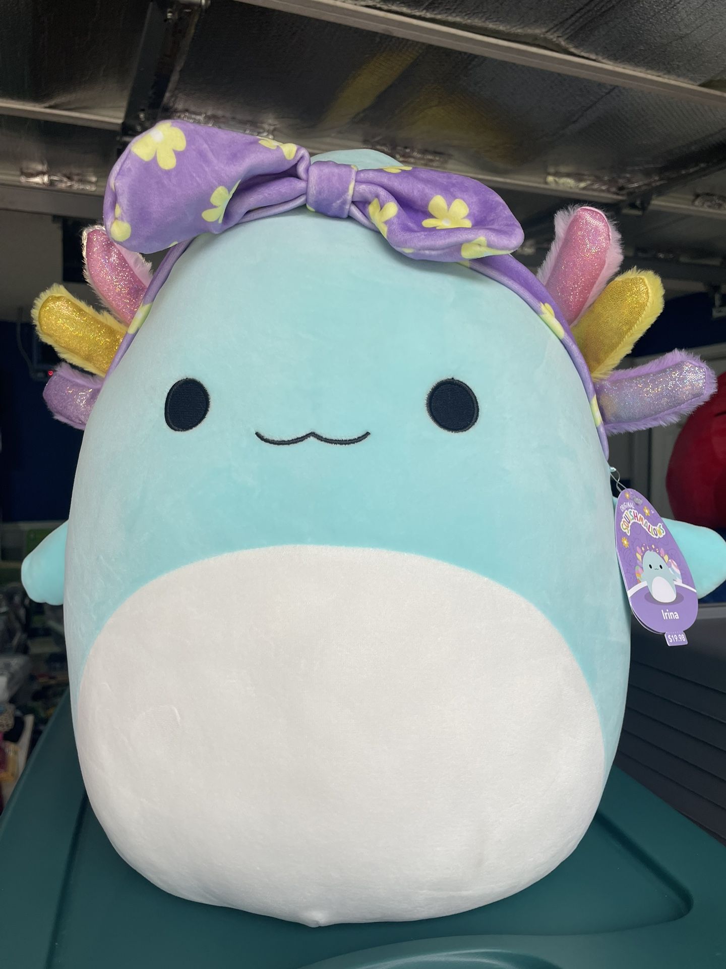 Squishmallows 16” Irina the Teal Axolotl with Rainbow Gills - Ultra Soft