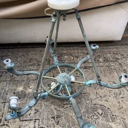 Vintage Brass Patina chandelier !