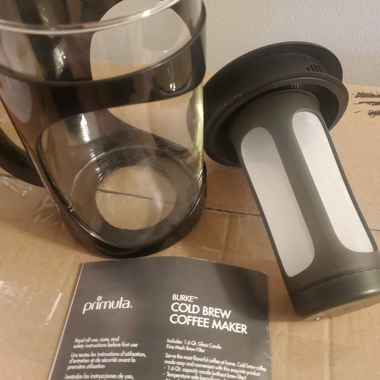 Primula Cold Brew Coffee Maker 1.6 Qt New In Box, Glass Pitcher