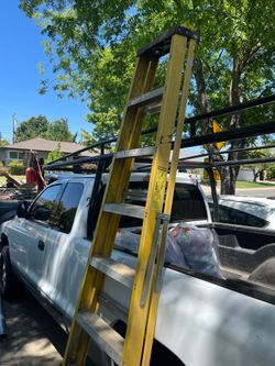 8 foot type one fiberglass ladder
