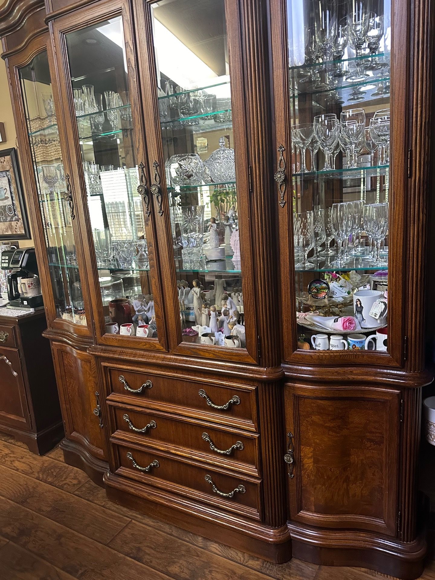 Dinning Table with 8 chairs and China Cabinet Set
