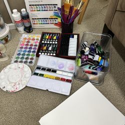 Art & Crocheting Supplies: Paint, Brushes, Modeling Clay, Yarn Etc. 