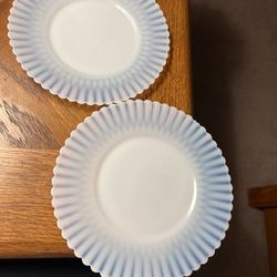 2 Macbeth-Evans Petalware Plates 6.25" Monax Rings Base 1930-50 