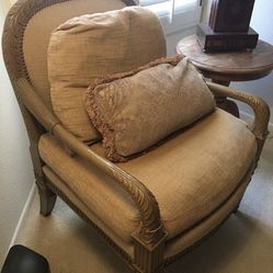 Chair With Carvings And Nail Head Trim Down Filled 