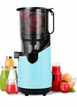 Fretta Boost F6000 Cold Press Juicer – 5.3” Wide Chute – Blue – New
