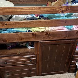 Kids loft bed with storage