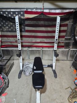 Fitness gear pro series adjustable bench w/300lbs wet set