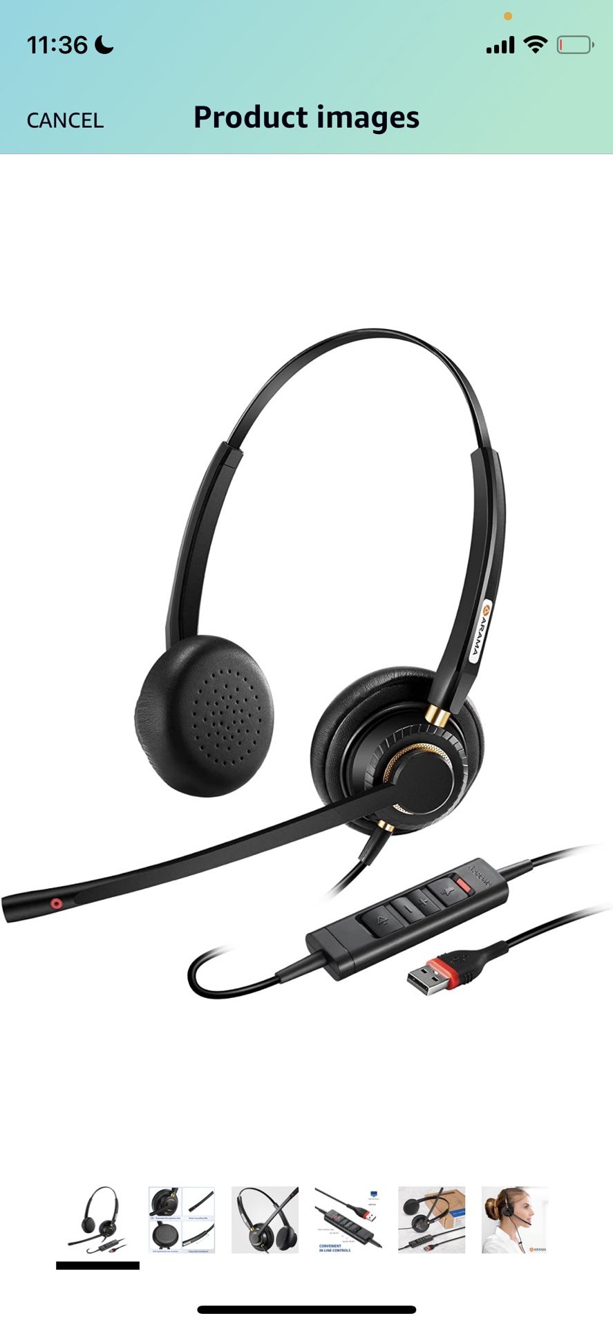 USB Headset with Microphone for PC Noise Cancelling & HD Sound USB Headset with 🎤