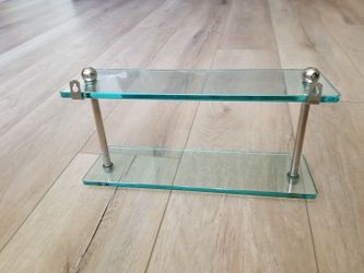 Bathroom glass shelf heavy duty double